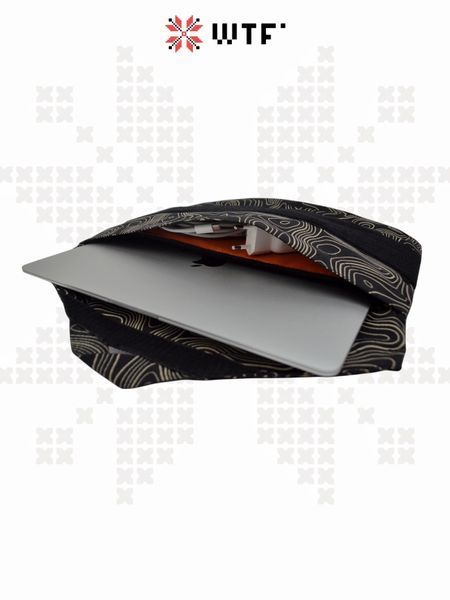 CERBERUS Laptop Bag Topography Black