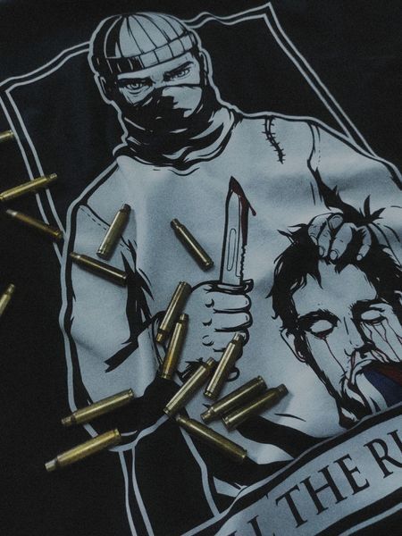 black t-shirt "KILL THE RUSSIAN" 030207 фото